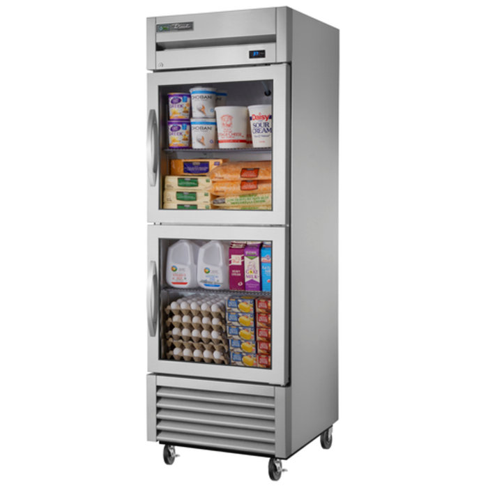 Véritable réfrigérateur hydrocarboné de 27 pouces à porte vitrée battante à moitié de portée