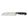 Asian Stainless Steel Chef Knife With Black Handle And Hollow Edge