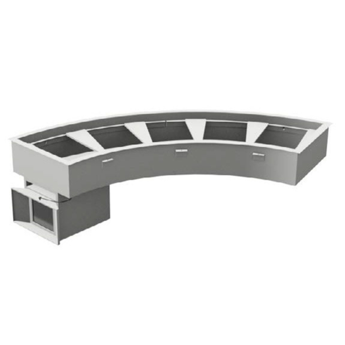 Randell RCP-4C-R250 55.88"L x 19.13"W 4-Pan Curved Cold Well