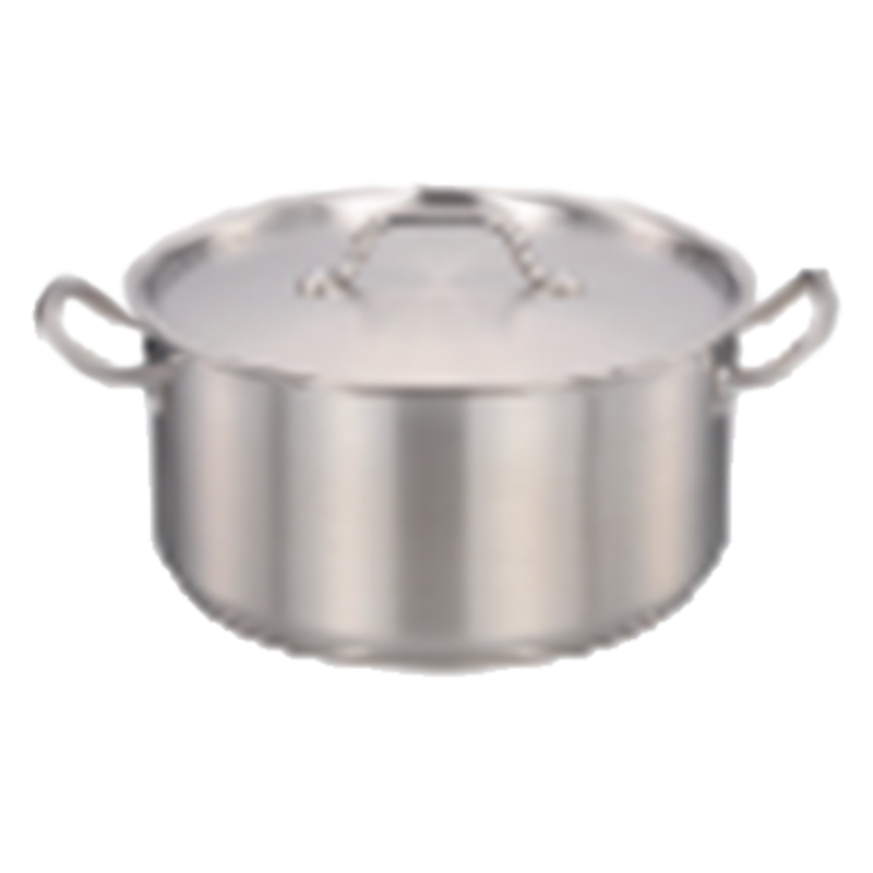 Alt Tag: Omcan 80429 25 Qt. Heavy-Duty Stainless Steel Commercial Brazier Pan with lid, stainless steel commercial cookware pan