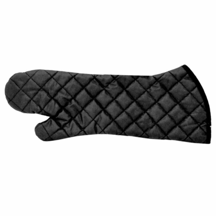 Omcan 46346 Neoprene Oven Mitt 17-Inch Heat Resistant to 500°F black quilted commercial kitchen oven mitt