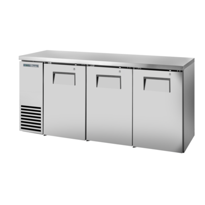 Réfrigérateur arrière de bar True TBB24-72-3S-Z1-SFT-S-1, 72 pouces, avec portes pleines