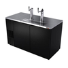 Fagor FDD-59-N-HC 59-1/2" 3 Keg Direct Draw Beer Cooler showcasing sleek design and dual draft towers.
