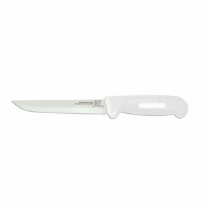 Omcan 11717 6" Straight Blade Boning Knife with White Handle