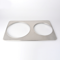 Étiquette alternative : Omcan 46369 Cuisine commerciale Plaque adaptatrice de table à vapeur double demi-taille Plaque d’insertion en acier inoxydable avec double découpe