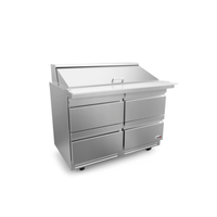 Fagor FMT-48-18-D4-N 48-inch Mega-Top Refrigerated Sandwich Prep Table with stainless steel finish.