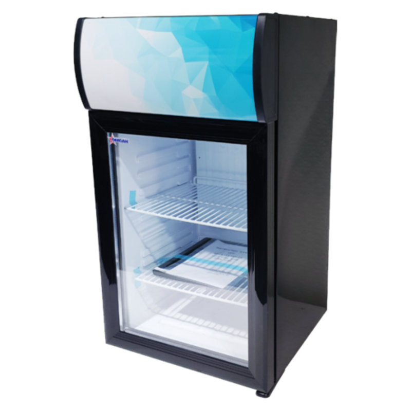 Omcan 44528 15.74-inch Wide Countertop Glass Door Display Refrigerator With Clear Glass Door