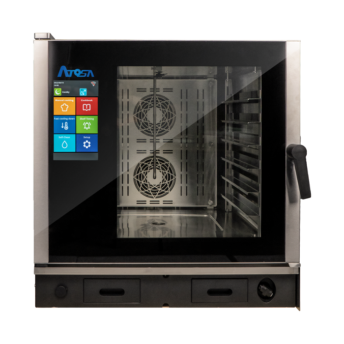 Atosa AEC-0621E Electric Combi Oven With Full-Size Pan Capacity Featuring A Smart Touchscreen Control Panel