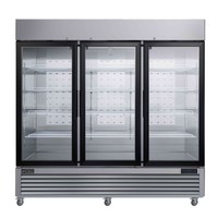 EFI Sales C3-82GDSVC 81.8 inch 3-Door Glass Refrigerator Merchandiser