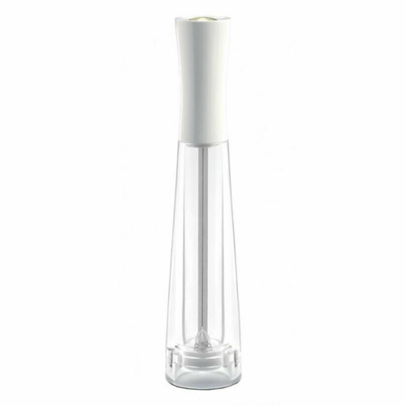 Adjustable Ceramic Salt Mill With Clear Body And White Top For Effortless Seasoning