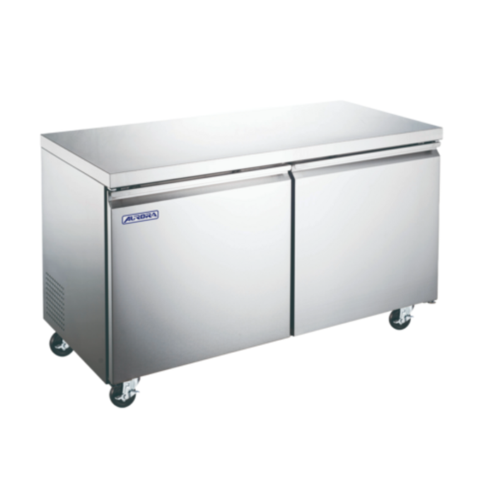 Congélateur bas de comptoir en acier inoxydable de 48 po de largeur Aurora 59055 d'OMCAN