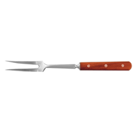 Omcan 14145 12-1/2" Cook's Fork with Wood Handle, Stainless Steel
