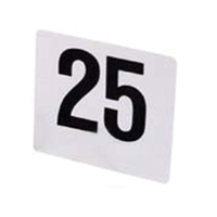 Table Numbers Cards 4/1-50 4" x 4" White Plastic Set 1-50