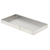 Alt Tag: Omcan 43128 18-Gauge 304 Stainless Steel 6" x 12" Food Pan shallow rectangular hotel pan for deli buffet seafood display