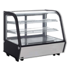 27.6 Inch Refrigerated Display Case With Curved Glass Front And Shelving For Food Presentation