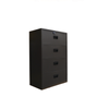 Alt Tag: OMCAN 13076 Four Drawer Legal Size Lateral Filing Cabinet Charcoal with four drawers, charcoal steel office filing cabinet