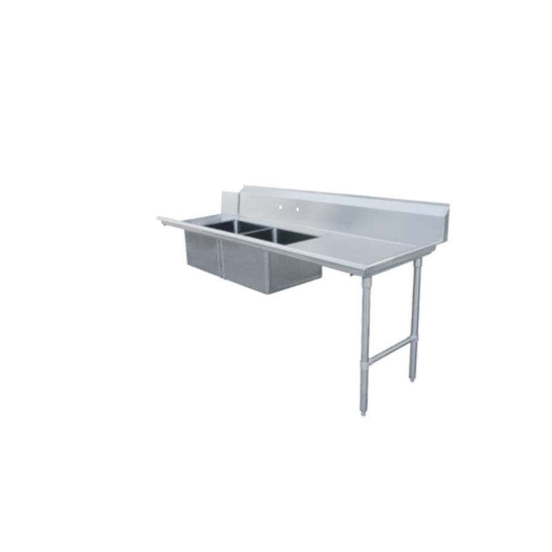 Omcan 48488 Heavy Duty Stainless Steel Dishtable With Sink For Organized Dishroom Workflow