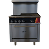 EFI HRG36-24CH-2B-N Versa Heat 36" Gas Restaurant Range with Charbroiler and Open Burners