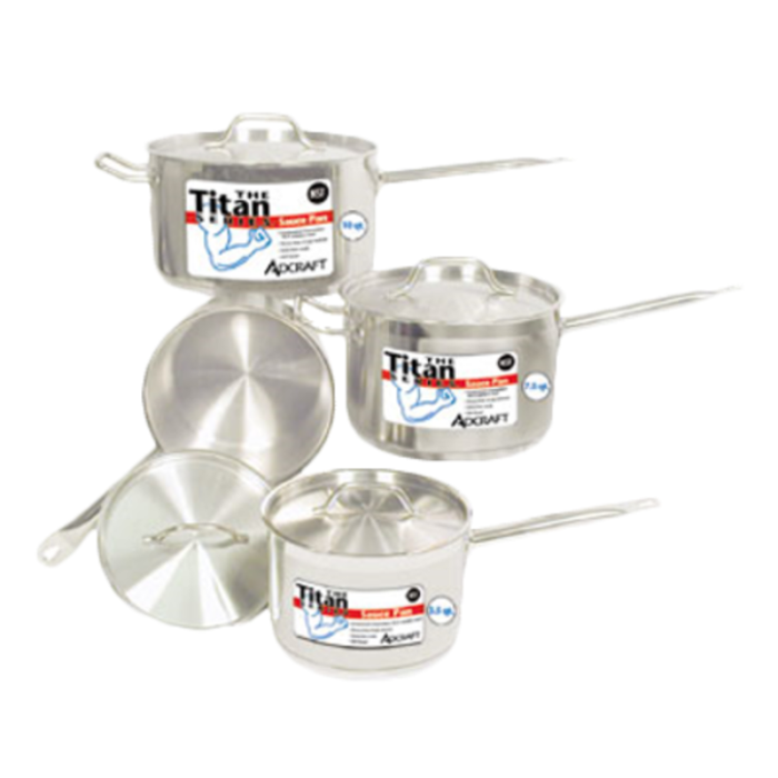 Titan SPS-75 7.5 Quart Induction Ready Stainless Steel Sauce Pan