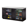 True TBB-3G-HC-LD 69-Inch Glass Swing Door Back Bar Cooler With Bottles Displayed
