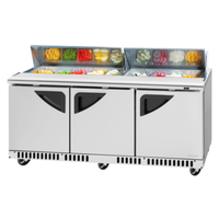 Turbo Air TST-72SD-FB-N 72-5/8" Refrigerated Sandwich / Salad Prep Table