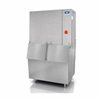Manitowoc IDT1900W-SPACE MAKER 48" Water-Cooled Dice Ice Maker with stainless steel finish and dual ice dispensers.
