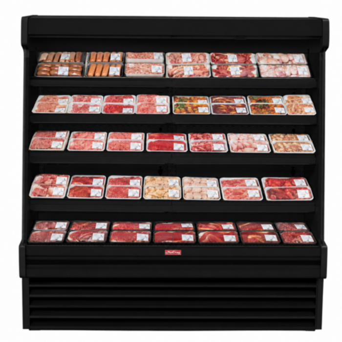 Howard-McCray SC-OM35E-8S-B-LED 99"W Open Refrigerated Packaged Meats Display Merchandiser