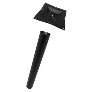 OMCAN 43509 Colonne de support modulaire de table de 3 pouces de diamètre avec tube de support noir et plaque de montage