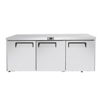 Atosa MGF8404GR 72-11/16"W Three-Section Reach-In Undercounter Refrigerator