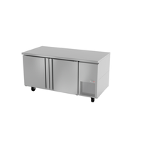 Fagor Undercounter Refrigerator With Stainless Steel Finish And Two Doors For Commercial Kitchen Storage