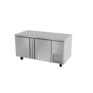 Fagor Undercounter Refrigerator With Stainless Steel Finish And Two Doors For Commercial Kitchen Storage