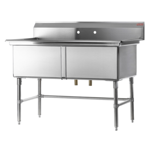 Rosko RO-SD-2424 53"W Two Compartment Square Bowl Sink