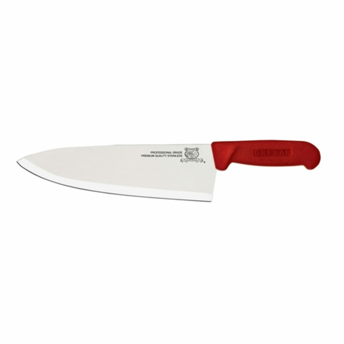 OMCAN 12117 10" Stainless Steel Medium Blade Chef Knife Red