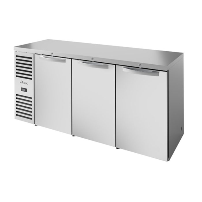 Refroidisseur arrière de bar extérieur à trois portes pleines, largeur 84 po, True Refrigeration