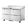 True TWT-48D-4-HC 48-Inch Refrigerated Worktop Counter With Drawers Ideal For Kitchen Workflow.