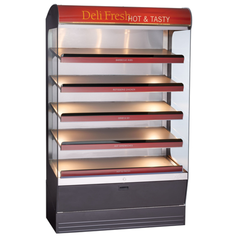Alto-Shaam HSM-48/5S/T Heated Self-Service Merchandiser Displaying Hot Grab-and-Go Food Items