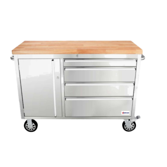 Omcan 48592 Mobile Work Bench 48"W x 22"D with Drawers