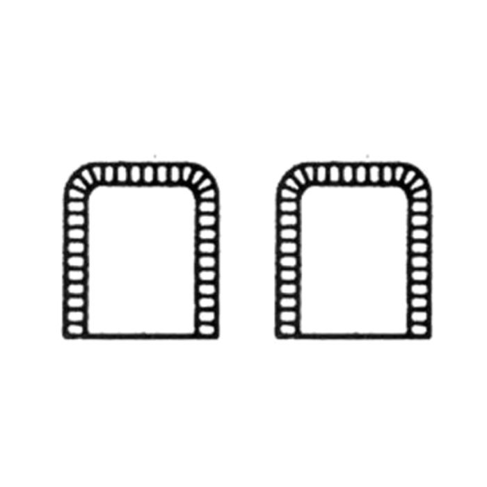 Somerset SD1 2-3/4" x 1-3/4" Double Square Pastry Turnover Die