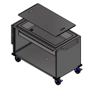Winholt SS-BC-2748-INSULIB-FS18 70.5"L x 28.6"W Mobile Insulated Ice Cart with Folding Shelf