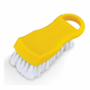 Omcan 80505 Versatile Heavy-Duty Dishwashing Scrubber Brush for Commercial Kitchens yellow scrub brush with white bristles