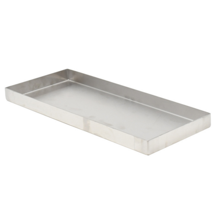 Alt Tag: OMCAN 43130 6-Inch Wide Stainless Steel Display Food Pan, 6 x 24 inch rectangular 304 stainless steel commercial display pan