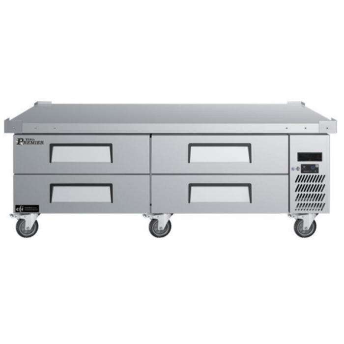 Versa Premier CCB-72VCP 72.4" Refrigerated Chef Base Equipment Stand With Two Drawers And Stainless Steel Finish