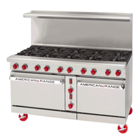 60 Inch Gas Restaurant Range With Griddle From American Range Featuring Multiple Burners And A Stainless Steel Finish