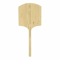 Alt Tag: OMCAN 80608 Wooden Pizza Peel with 18 x 18 Inch Blade, tapered wooden pizza paddle peel with handle for oven baking