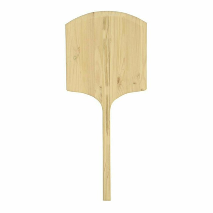 Alt Tag: OMCAN 80608 Wooden Pizza Peel with 18 x 18 Inch Blade, tapered wooden pizza paddle peel with handle for oven baking