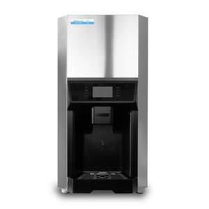 Distributeur de glace et d’eau en acier inoxydable de comptoir Resolute CDIW360 18,2 pouces, vue de face du distributeur de glace et d’eau