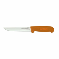 Omcan 11707 Polypropylene Handle Straight Blade Boning Knife 6-Inch, 6-inch straight boning knife with orange polypropylene handle