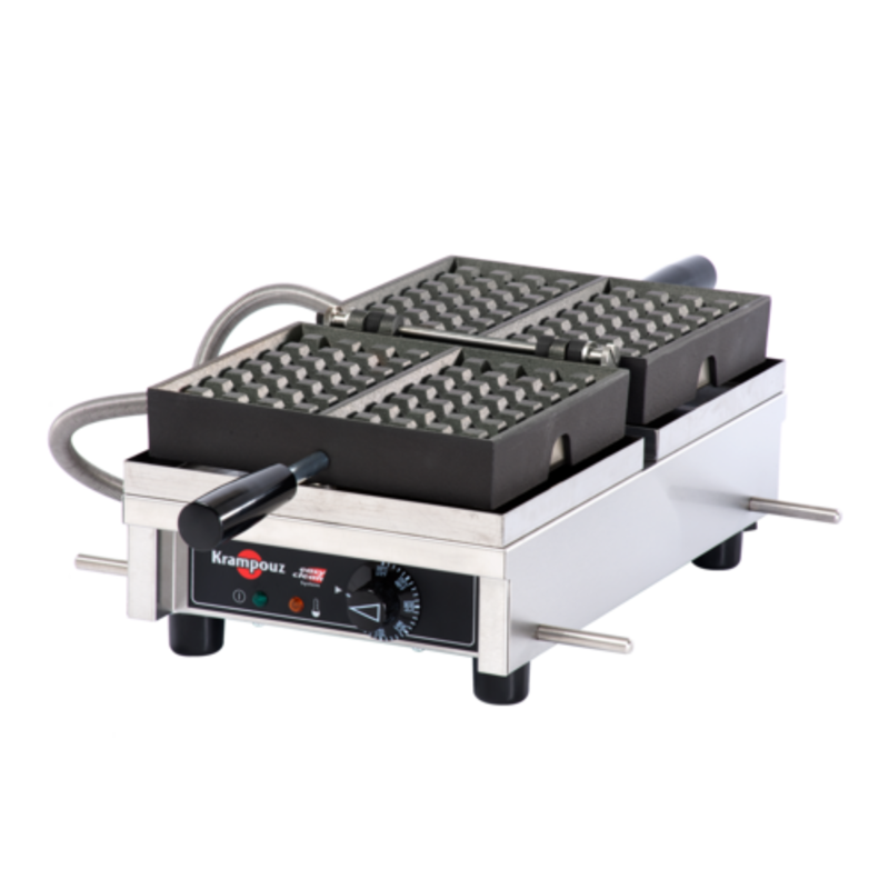 Krampouz WECDHAAS 17.3" x 15" Single 4x7 Liege Waffle Maker for commercial kitchens and cafés.