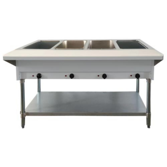OMCAN 46647 Bain-marie électrique en acier inoxydable d'une capacité de 4 bacs