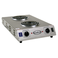 Cadco CDR-1TFB 13-1/2"W Double Space Saver Electric Hot Plate